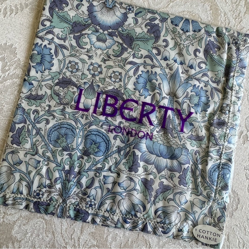 Liberty London Blue Floral Handkerchief Hankie